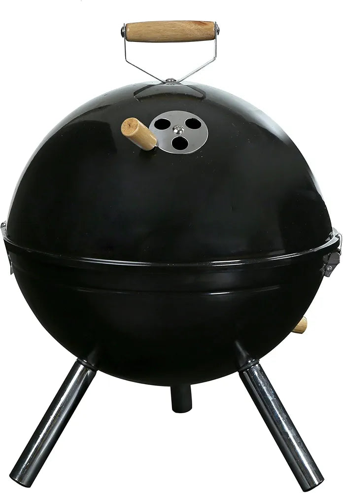 Football Style Charcoal Outdoor BBQ Grill