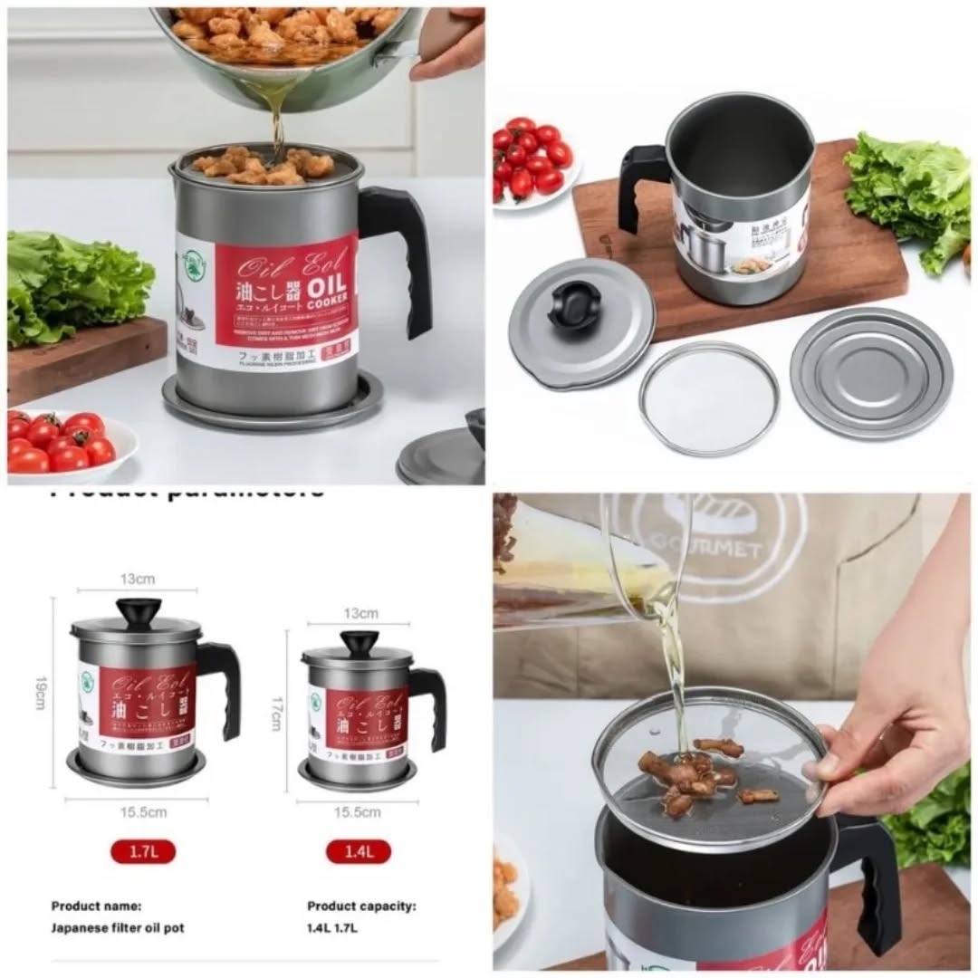 Oil Filter Pot Strainer Suitable For The Storage Of Frying Oil  1.4Liter