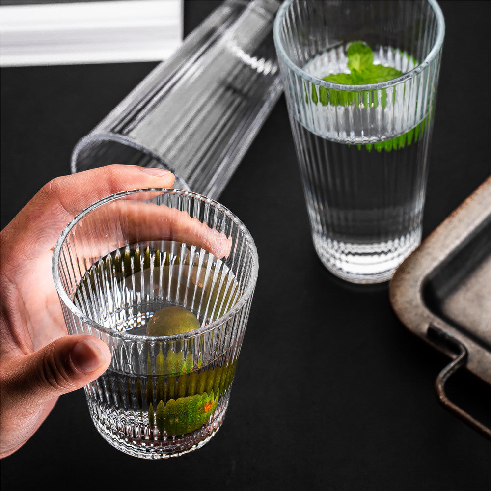Textured Drinking Glass Set Of 6 Pieces 335ML