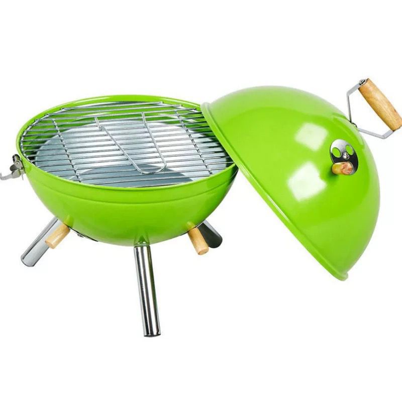 Football Style Charcoal Outdoor BBQ Grill