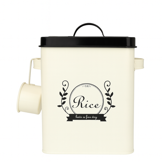 Premium Rice Storage Container Rice Canister with Lid, Pots Canister with Tins Sealed Food Storage Box