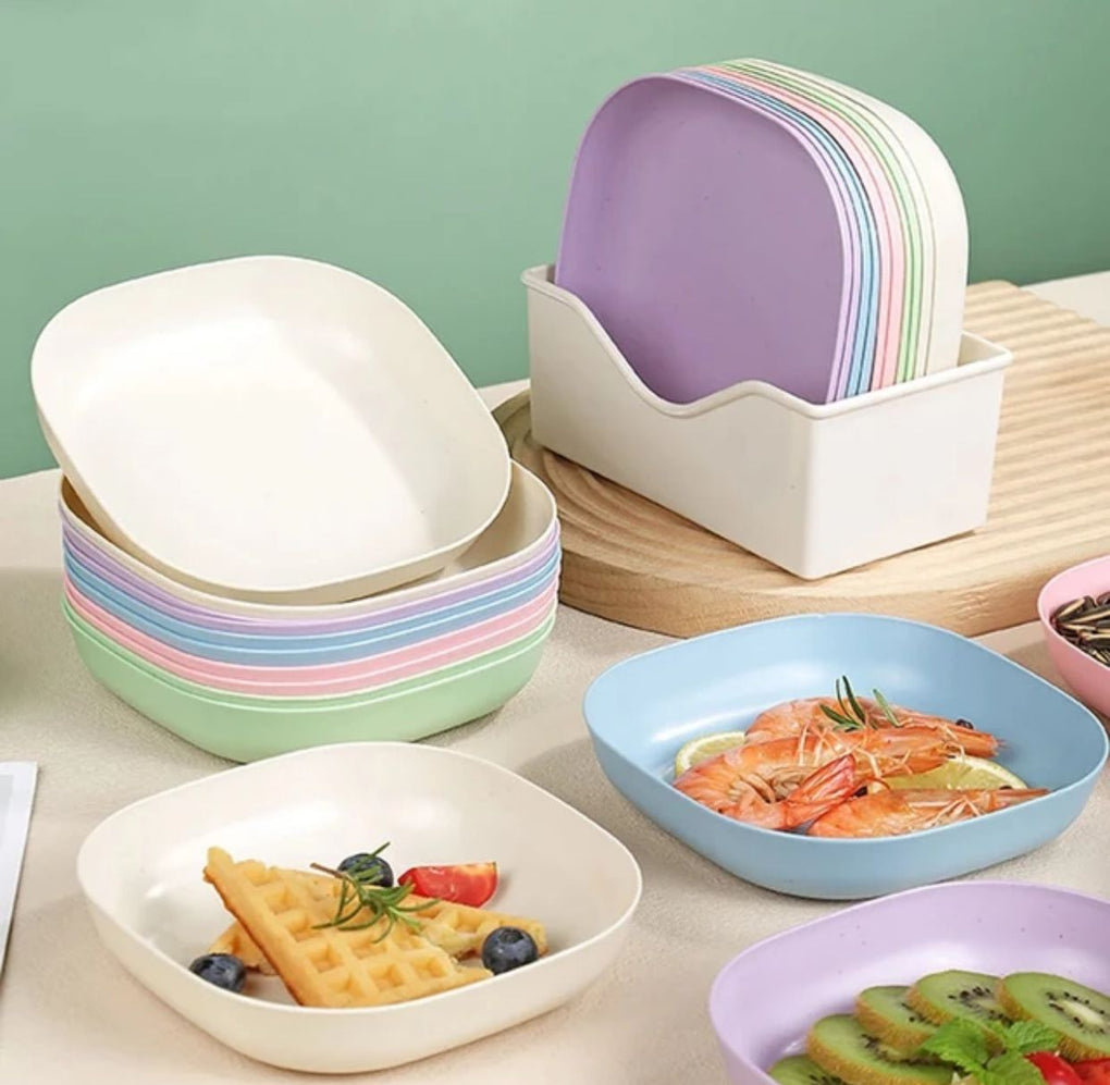 Multi color 10 Pcs Plates With Stand