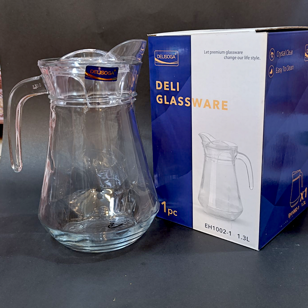 Transparent Glass Jug 1.3 Liter