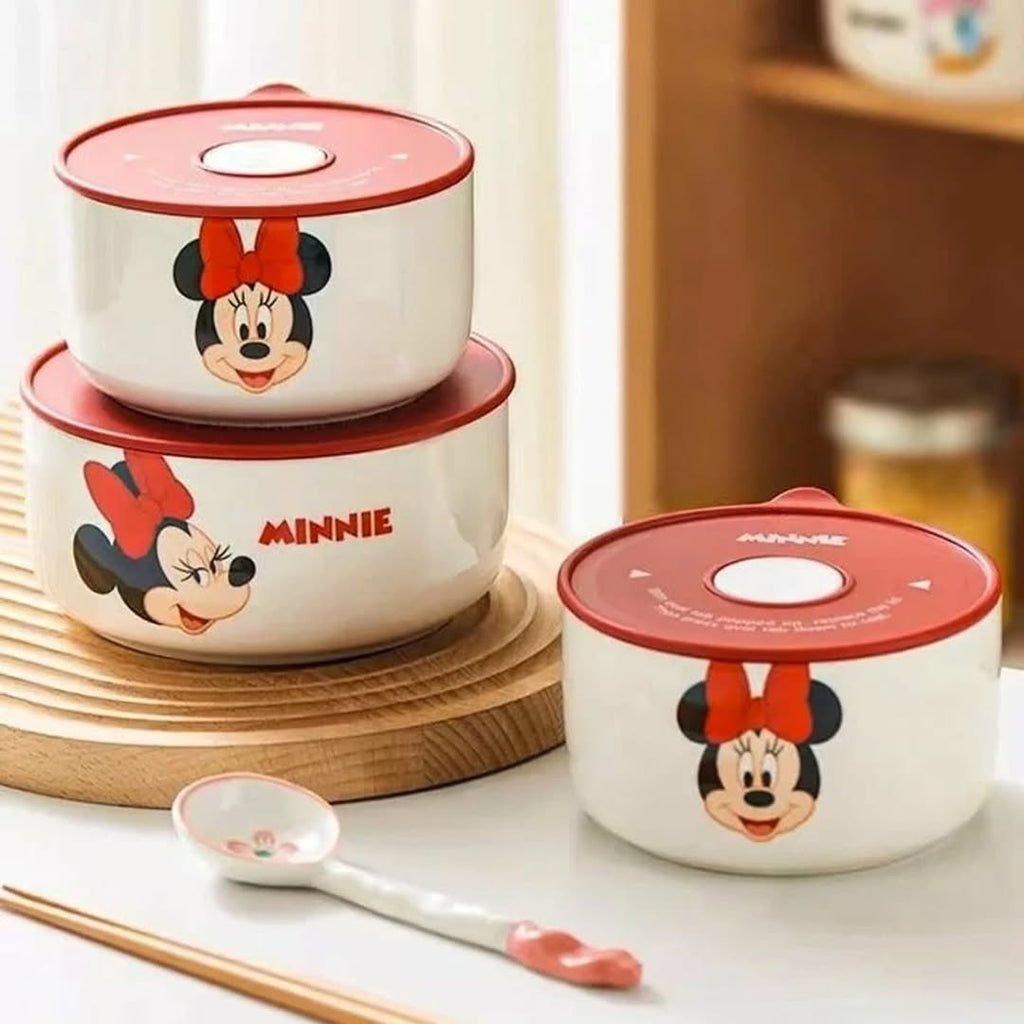 Walt Disney Mickey and Friends Original 3 PCS Ceramic Food Storage Bowls