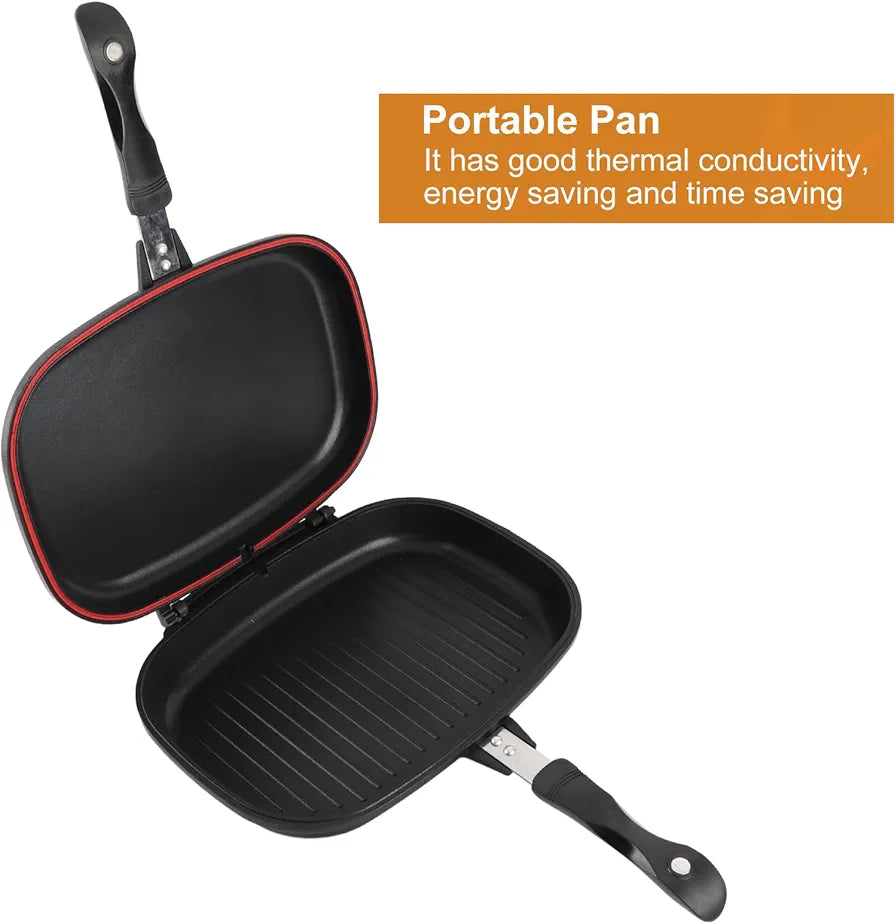 Dessini Double Grill Pan 36cm With Extra Rubber Seal and Magnetic Lock System
