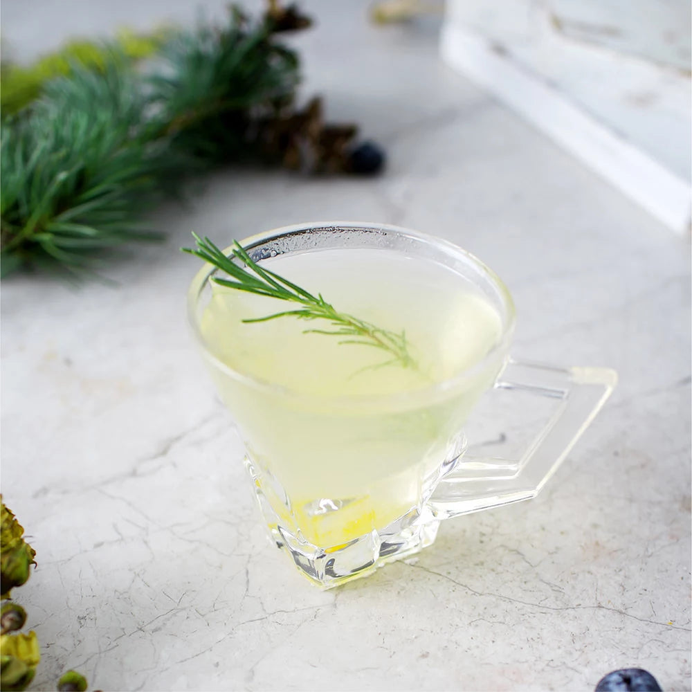 Textured Transparent Glass Tea Cup 155ML 6 Pieces