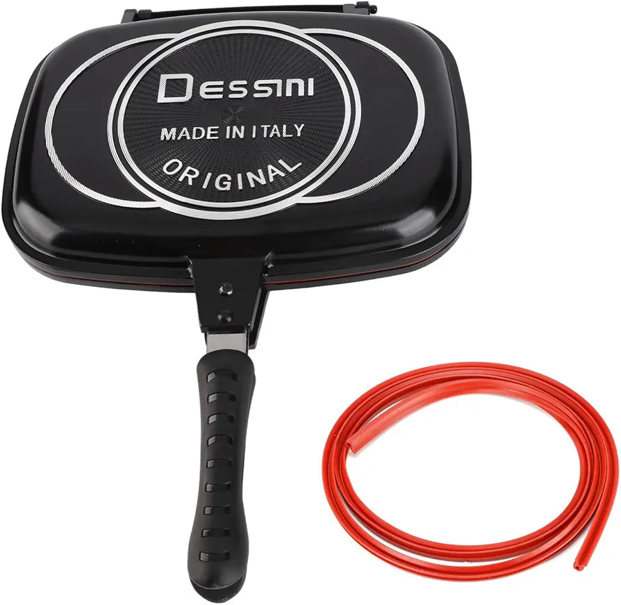 Dessini Double Grill Pan 36cm With Extra Rubber Seal and Magnetic Lock System