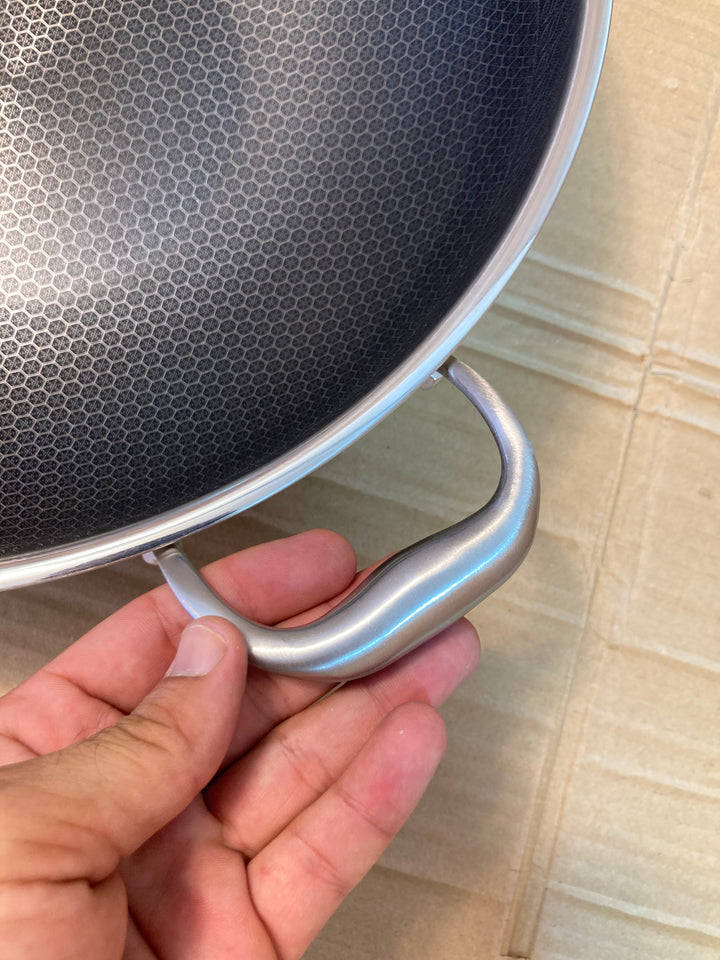 Non-Stick High Quality Heavy Duty Honeycomb Karahi/ Deep Pan For Cooking! (Available in 32CM 36CM) Steel Laser Coated