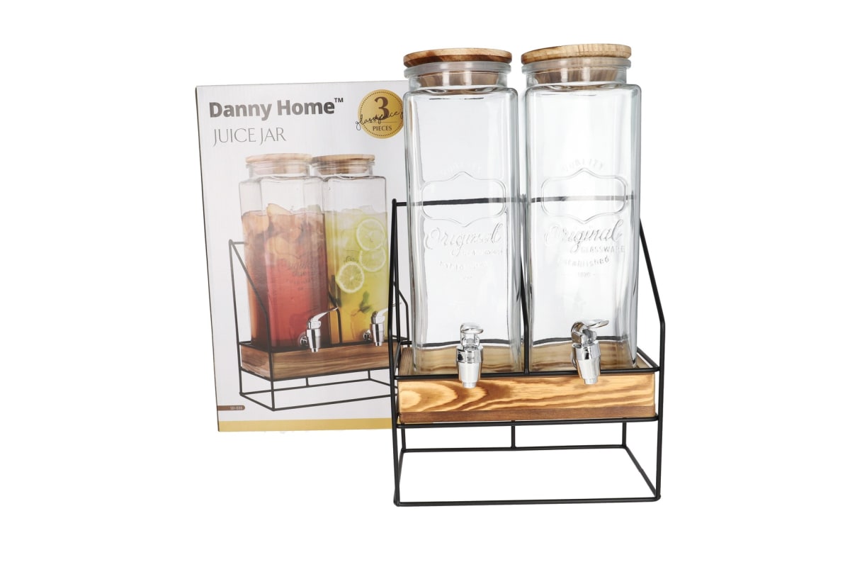 Double Juice, Cocktail Dispenser With Metal Stand