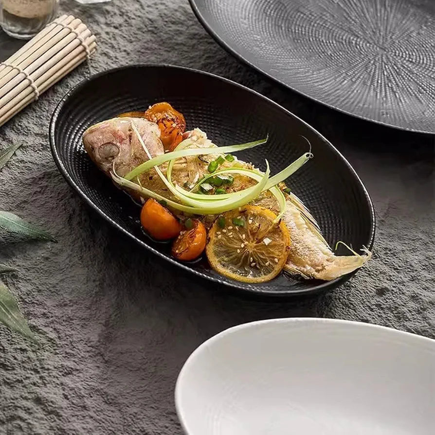 Black Textured Serving Platter