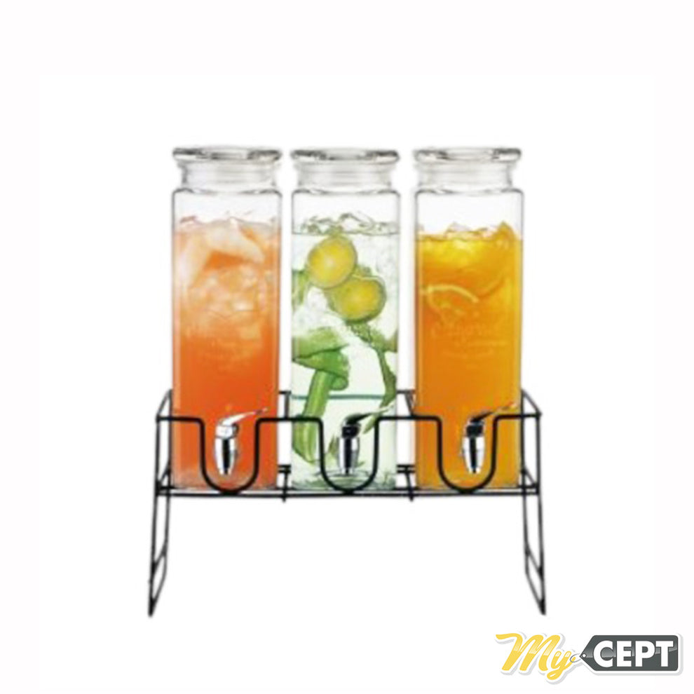 Triple Juice, Cocktail Dispenser With Metal Stand