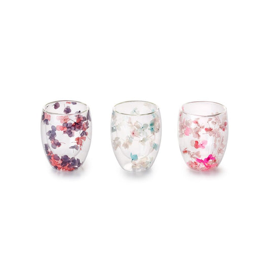 Transparent Double-Walled Dried Flowers Glass