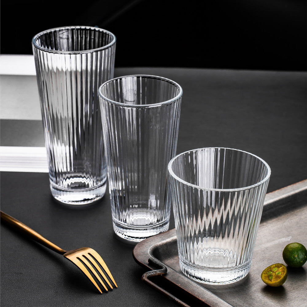 Textured Drinking Glass Set Of 6 Pieces 335ML