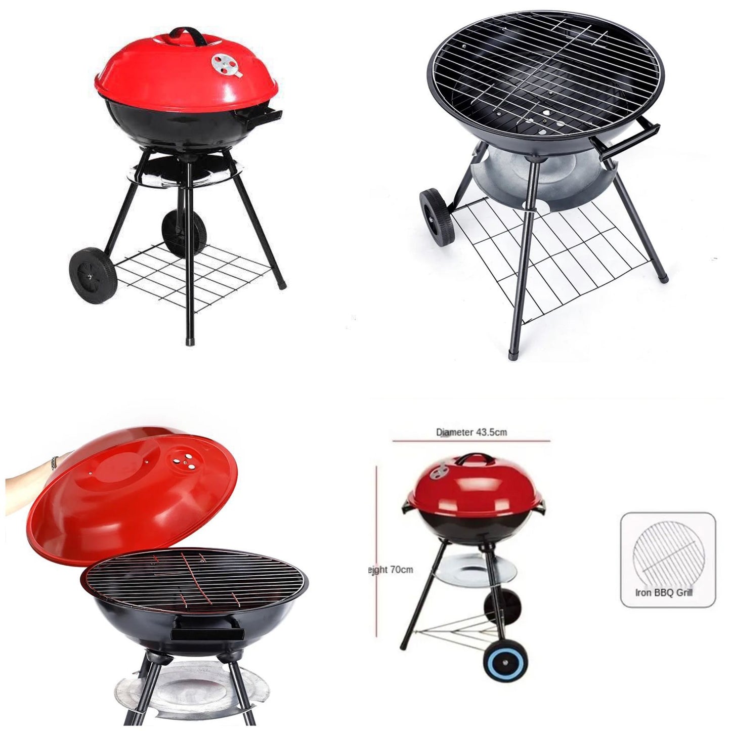Outdoor BBQ Grill With Wheels