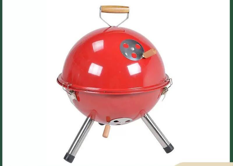 Football Style Charcoal Outdoor BBQ Grill