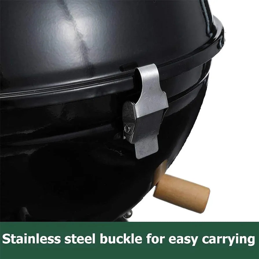 Football Style Charcoal Outdoor BBQ Grill