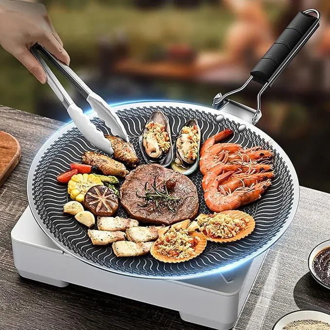 Non-Stick High Quality Heavy Duty Honeycomb Foldable Tawa Pan (Available in 34CM 38CM) Steel Laser Coated