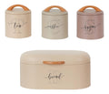 4 Pieces Tea, Coffee, Sugar Jars With Bread Box