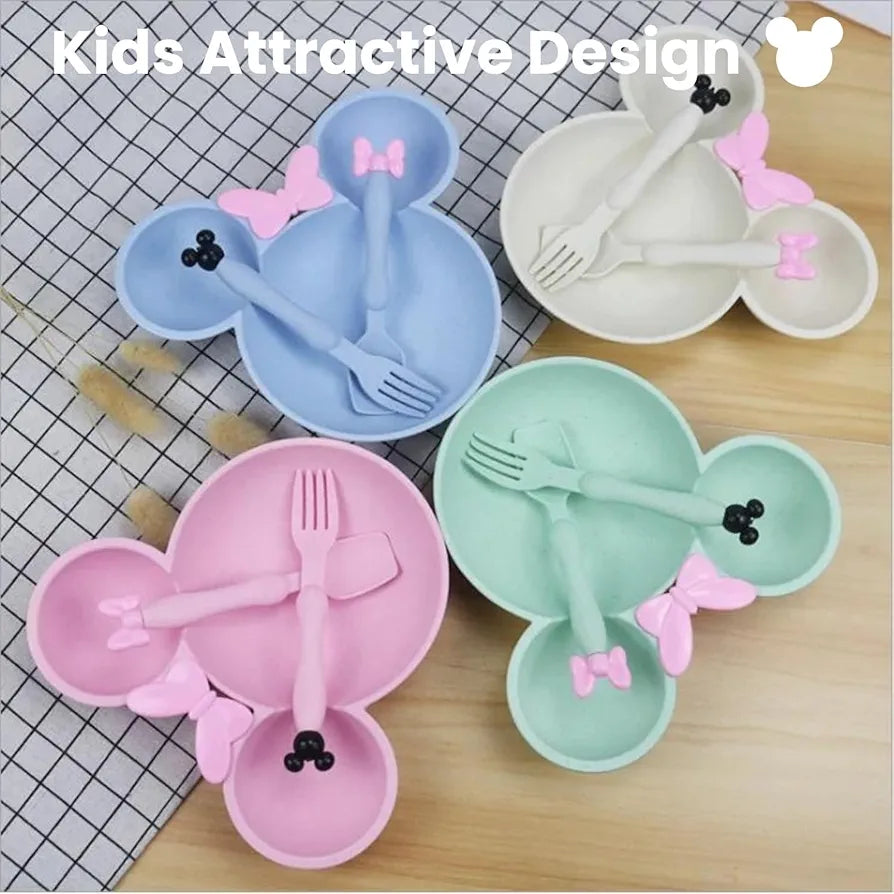 Mickey Mouse Plate With Spoon & Fork