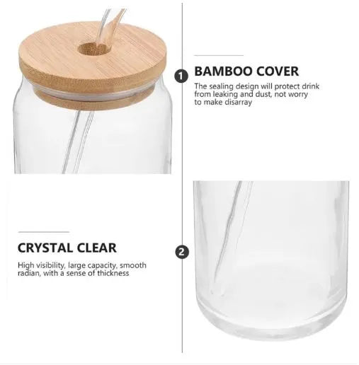 Transparent Clear Glass Reusable Tumbler