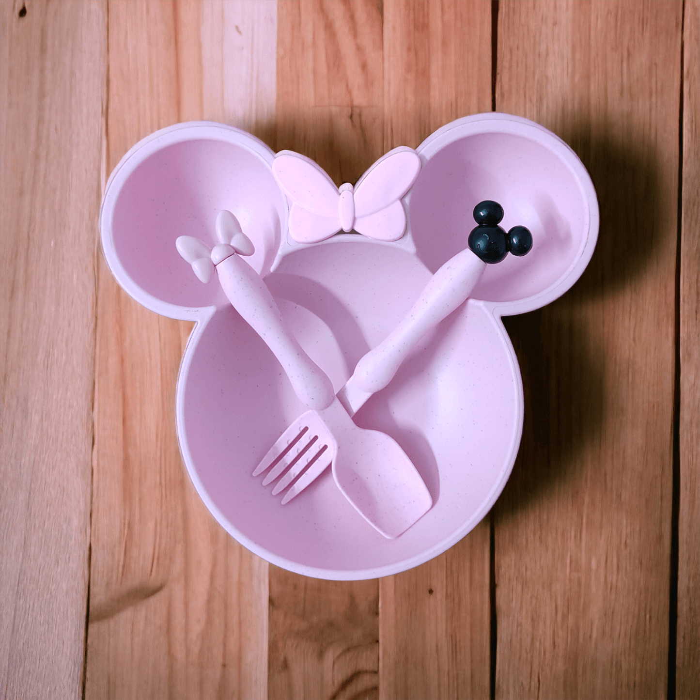 Mickey Mouse Plate With Spoon & Fork