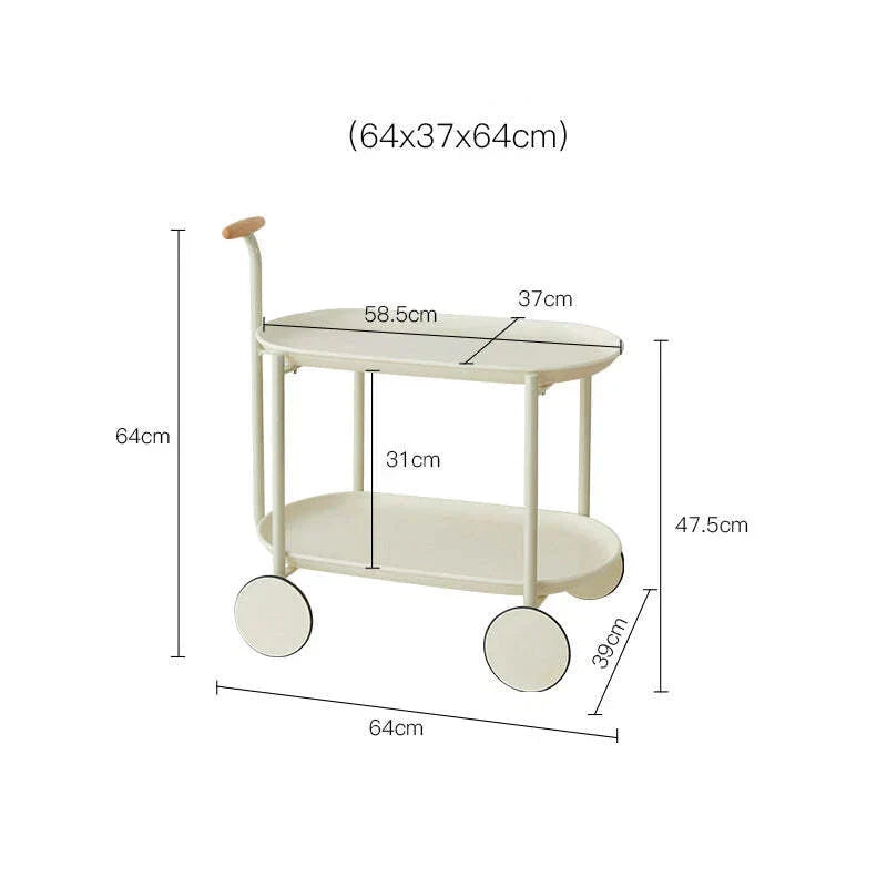 2 Tier Luxury Utility Storage Coffee & Tea Serving Trolley
